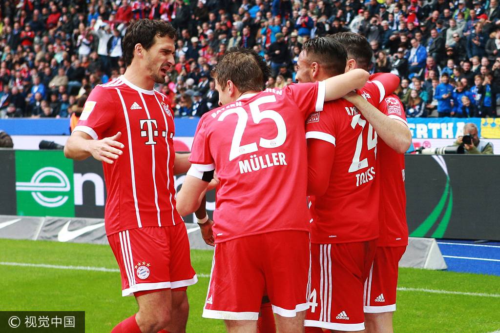  拜仁慕尼黑主场大胜柏林赫塔稳居榜首  